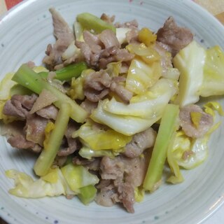 爽やか☆豚肉とキャベツのにんにく醤油ソテー